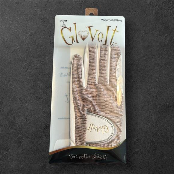 Glove It Women's Left Handed Golf Glove Size L Brown “Mixed Metal” NIP - Picture 1 of 2